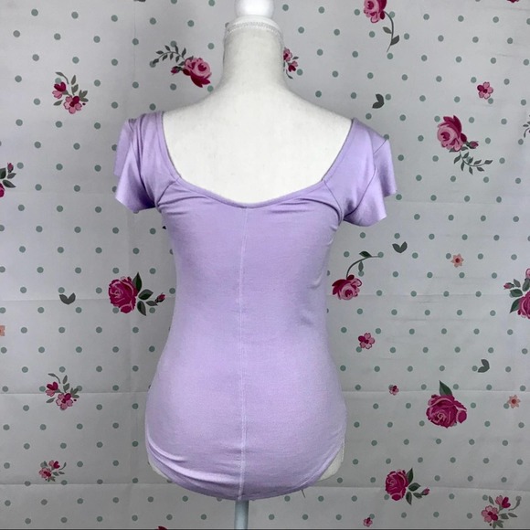 Free People | Lavender Ruffle Open Neck Top | NWOT - Picture 4 of 6